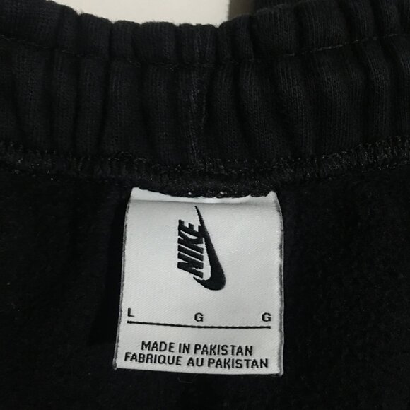 Nike Solo Swoosh Fleece Pants Men Large Black Heavyweight Sweatpants Zip Pockets - Picture 3 of 10
